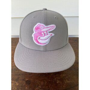 Baltimore Orioles 59Fifty Gray Mothers Day Fitted Cap By New Era Size 7 3/8 MLB